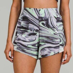 NWT Lululemon Hotty Hot HR Short 4" *Special Edition- 12 Paint Glide Warp/Chrome